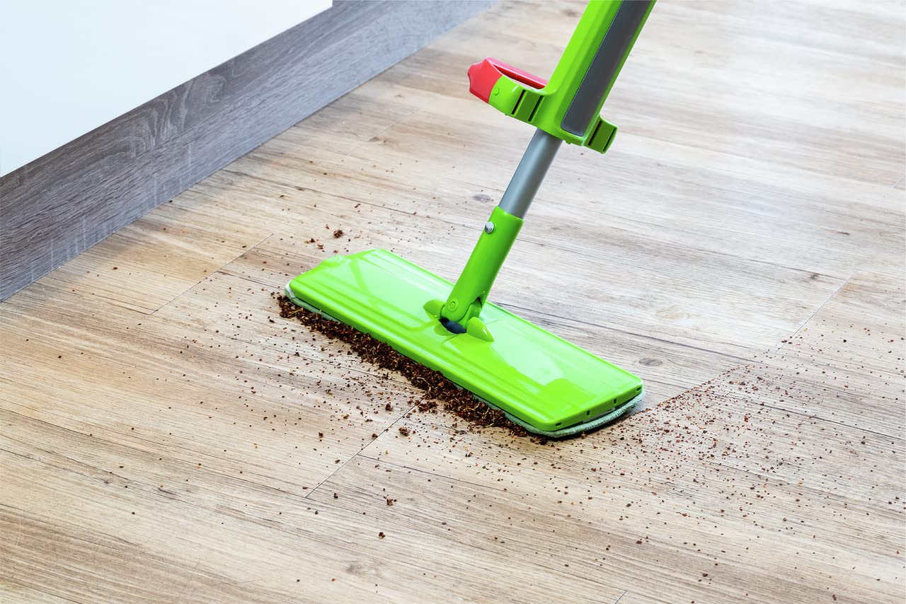 Maximex Bodenwischer Wringo-Star, innovativer Wischmopp mit Wring-Funktion, kein Bücken und nasse Hände, inklusive Mikrofaser-Bezug für alle Böden, platzsparend abstellbar