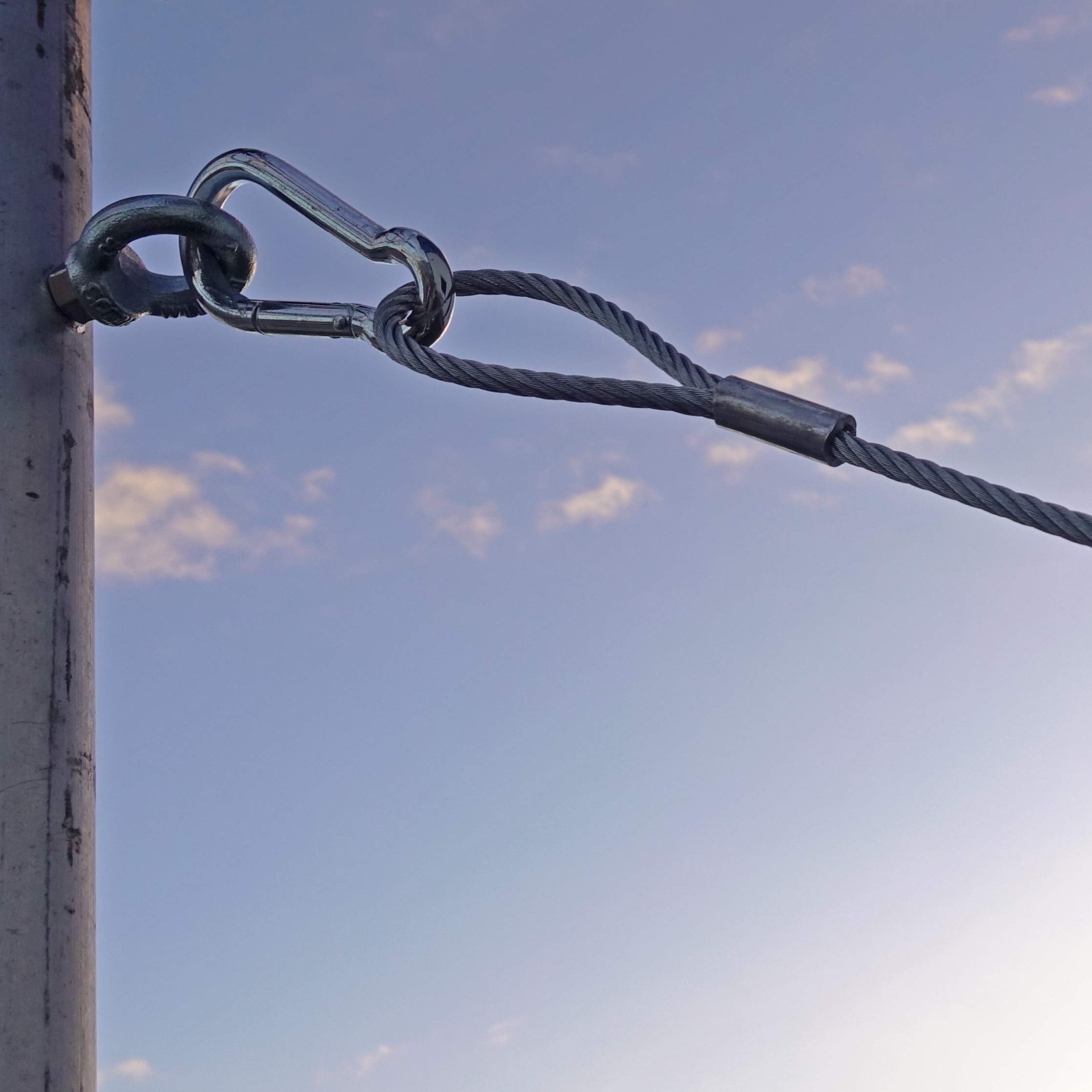 Stahlseil mit Haken, Drahtseil mit Haken und Öse – Aufhängeseil, Seilaufhängung | Ø5mm / 280kg Nutzlast | 50m