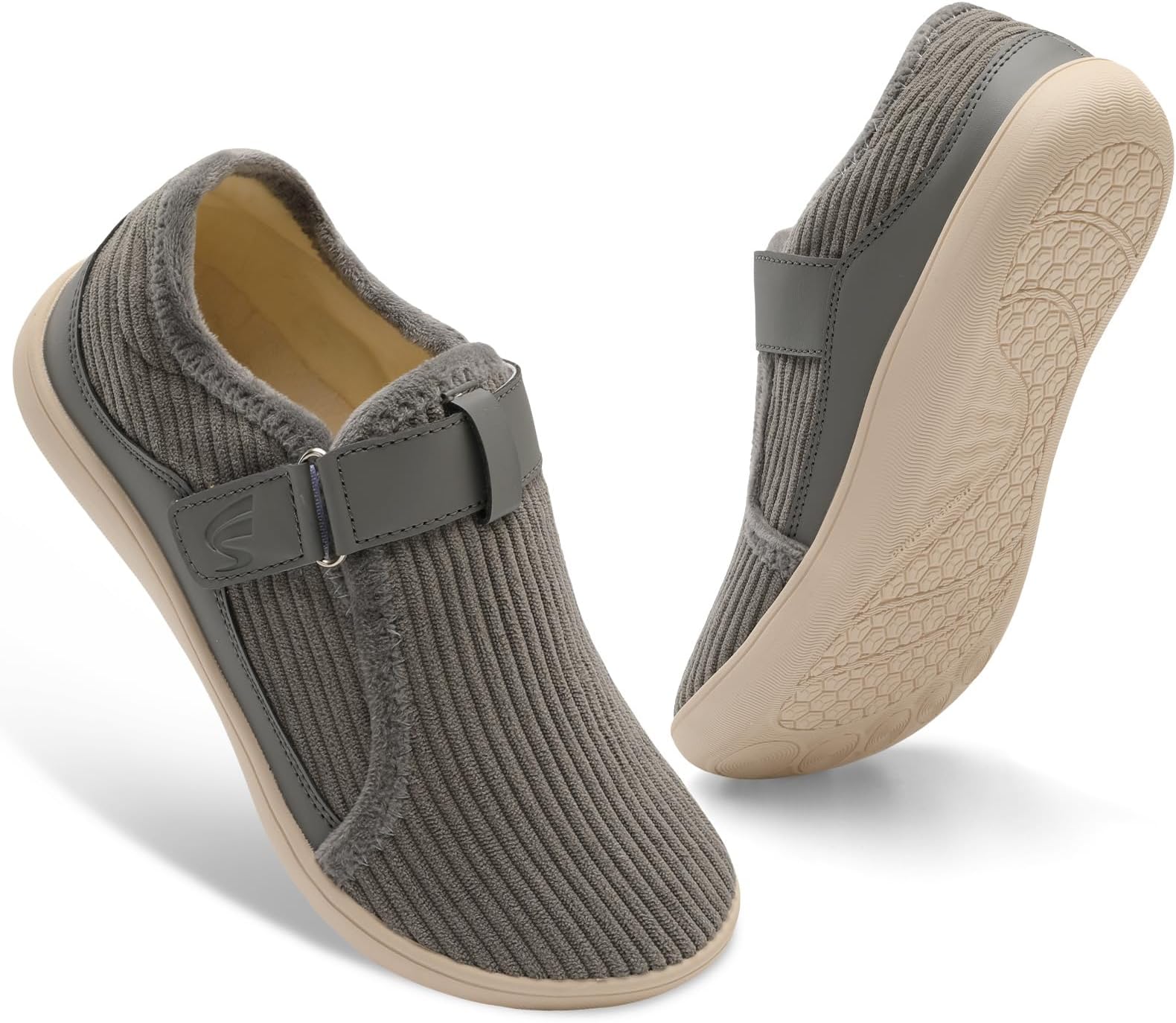 Wide Womens Slippers Adjustable House Shoes Indoor Outdoor Barefoot Slippers Cozy Walking Shoe Swollen Edema Diabetic Shoes