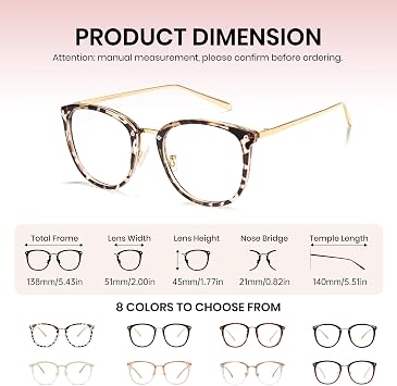 Cyxus Blue Light Glasses for Woman, Lightweight Computer Glasses 8169 | Anti-Migraine, Anti-Headaches, UV Protection for Screen Time, Anti-Eye Strain for Work, Daily Use