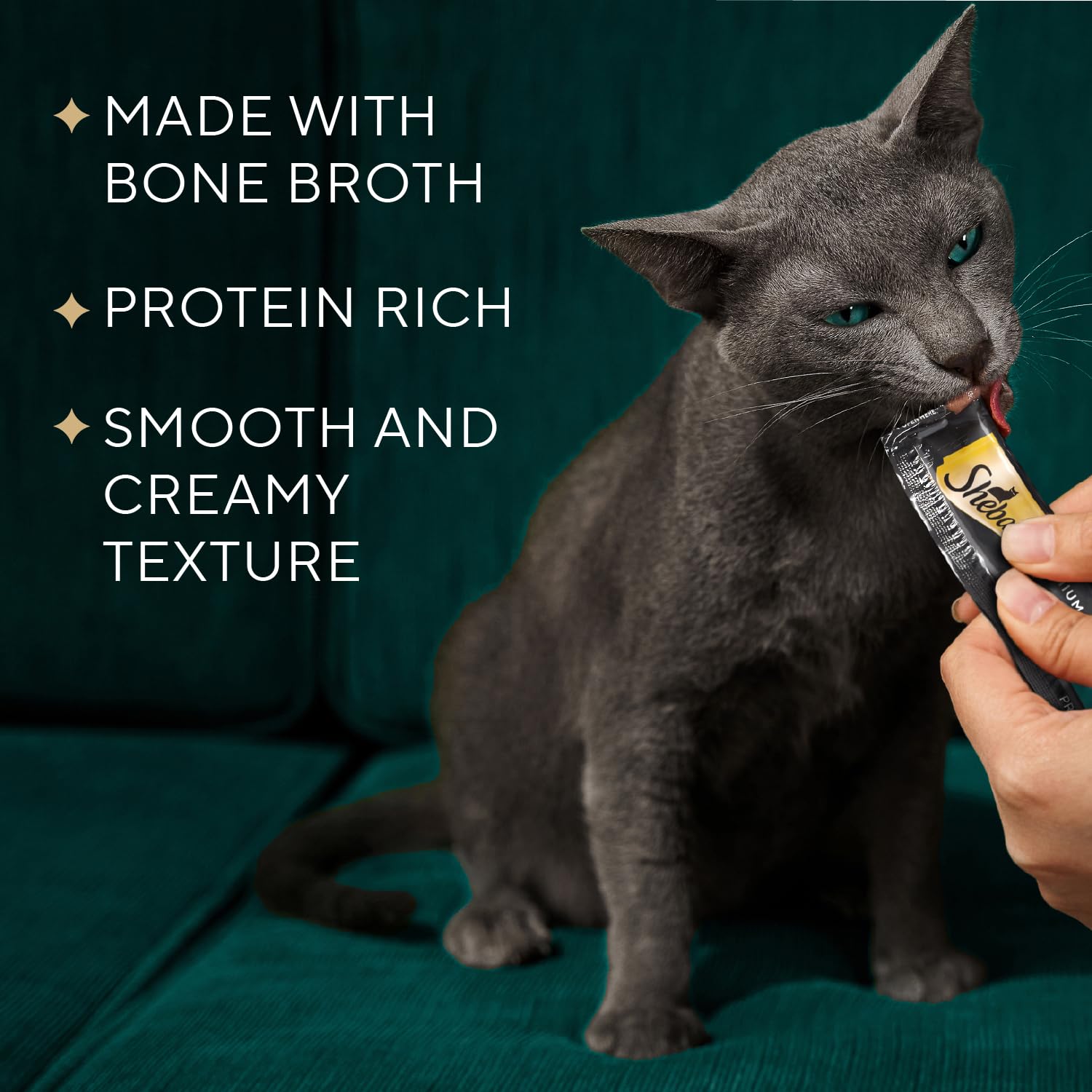 Sheba Premium Puree Cat Treats Lickable Roasted Chicken Flavor, Smoked Salmon Flavor, and Seared Tuna Flavor, 0.49 oz. Tubes, 24 Count - 2