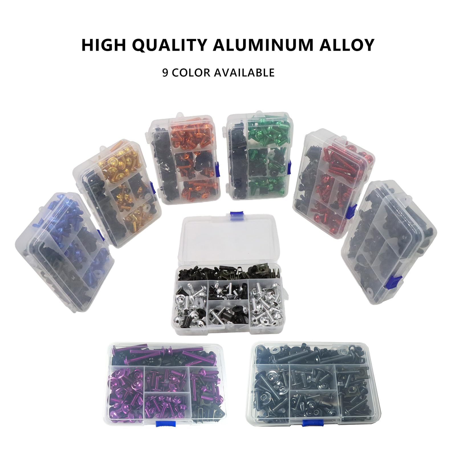 210-Piece Motorcycle Fairing Bolt Kit - Colored Aluminum Fastener Set For Yamaha Kawasaki Honda Suzuki