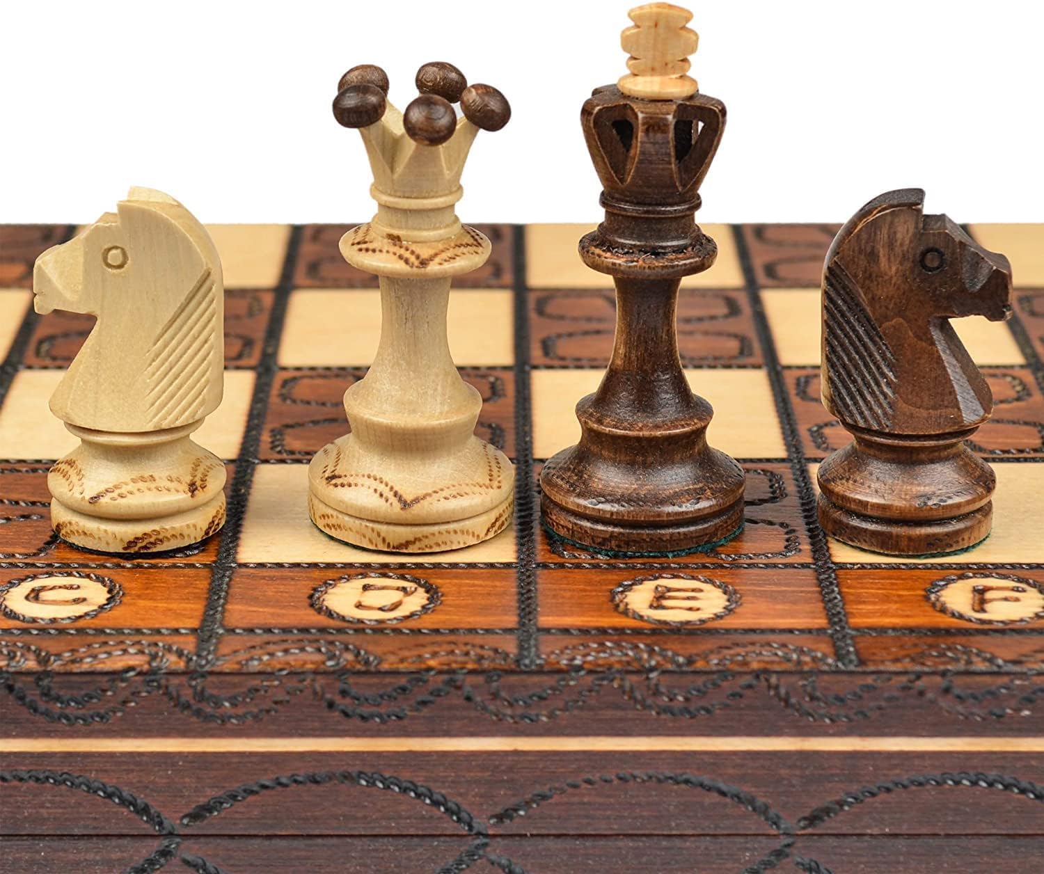 Beautiful Handcrafted Wooden Chess Set with Wooden Board and Handcrafted Chess Pieces - Gift idea Products (16" (40 cm) ORN)