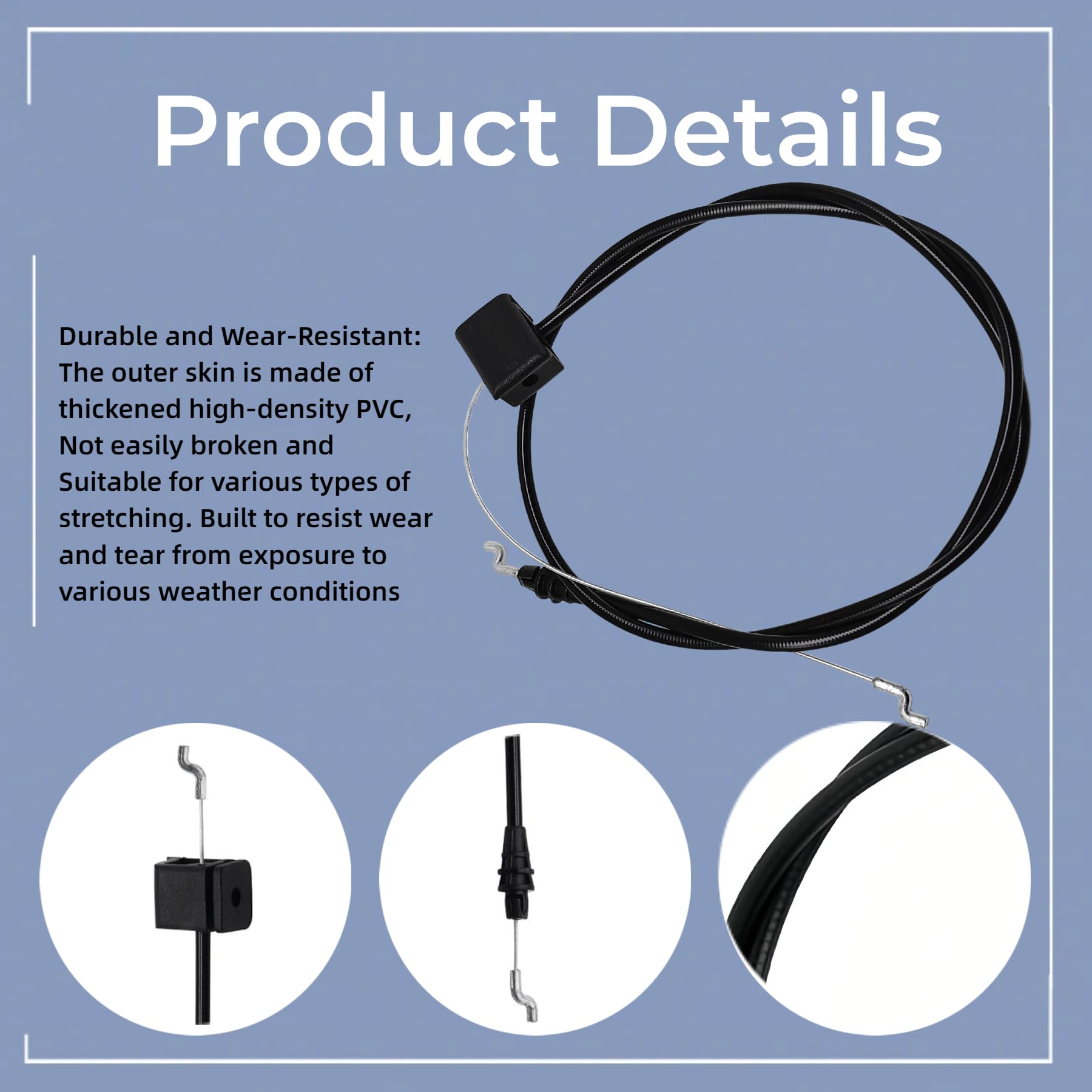 Cable de freno de repuesto 112-8818 112-8818 para cortacésped Toro Recycler, compatible con los modelos 20314, 20316, 20323, 20330, 20331, 20338, 20339, 20350, 20351, 20370, 20370, 20339. 0371
