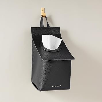 OLETHA Hanging Tissue Box Cover for Kleenex Cube Boxes, Black