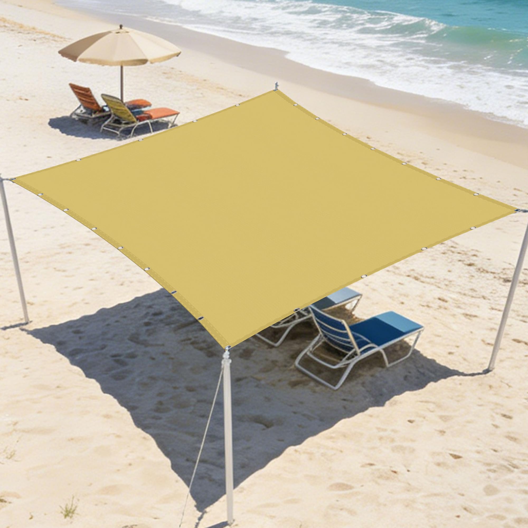 Toile d'ombrage imperméable 3,4x3,5m pour une terrasse ombragée en plein air
