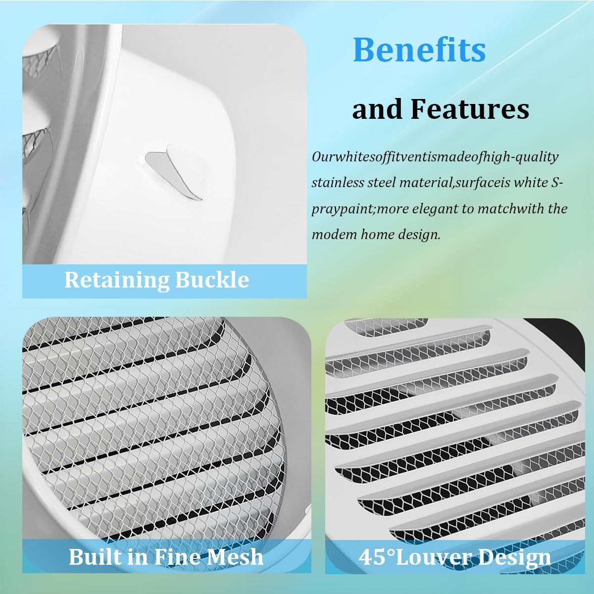 Grille D'aération Circulaire 75mm-200mmD'évacuation En Acier Inoxydable，Mobiles Fermeture Automatique Grille, Pour L'Extérieur Et Le Garage Cuisine(200mm/7.9in 2pack)