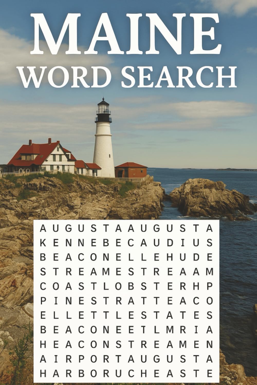 Maine State Word Search Puzzle Book: Puzzles for Teens and Adults – Fun and Educational Brain Games About Cities, Lighthouses, Wildlife, Coastlines & the Spirit of Maine | With Solutions