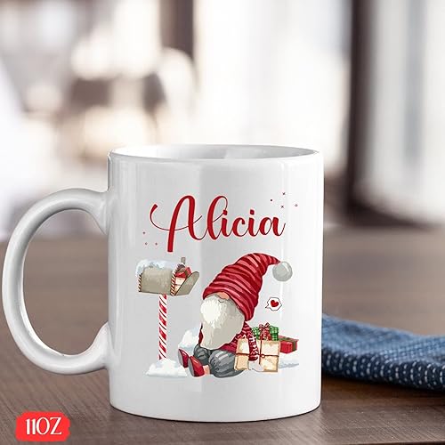 Miniatura 4 de Regalos personalizados y taza de Navidad de gnomo, taza de Navidad de gnomo personalizada con nombre, taza de café regalos para Navidad, Año Nuevo,