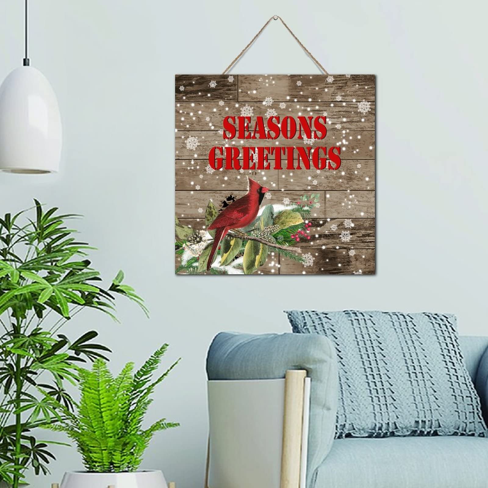 Plaque bois cardinal rouge idée cadeau déco vintage maison et gîte