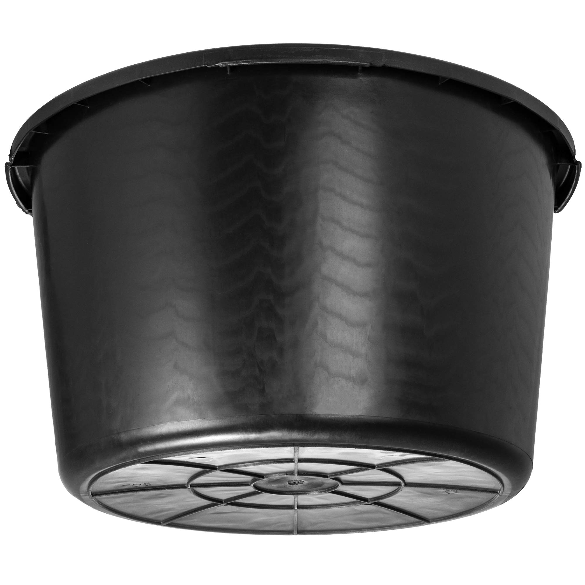 KADAX Bac à Mortier Rond en Plastique, Grand Seau de Chantier avec Poignées, Auge de Maçon, Idéal pour Les Travaux de Construction et de Bricolage (Noir, 90L)