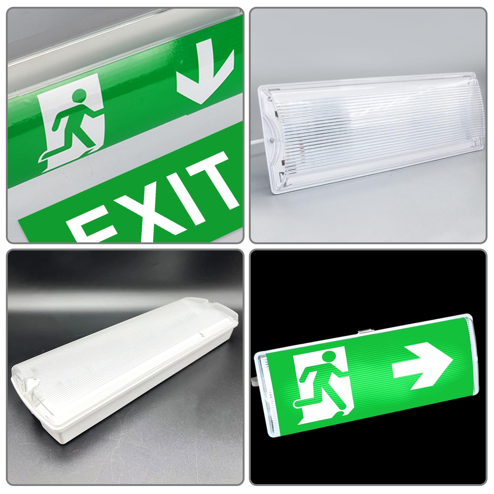 Éclairage de secours LED, éclairage de chemin d'évacuation, éclairage de sortie d'urgence avec 5 pictogrammes de sortie d'urgence, éclairage continu, éclairage de secours LED, éclairage de secours