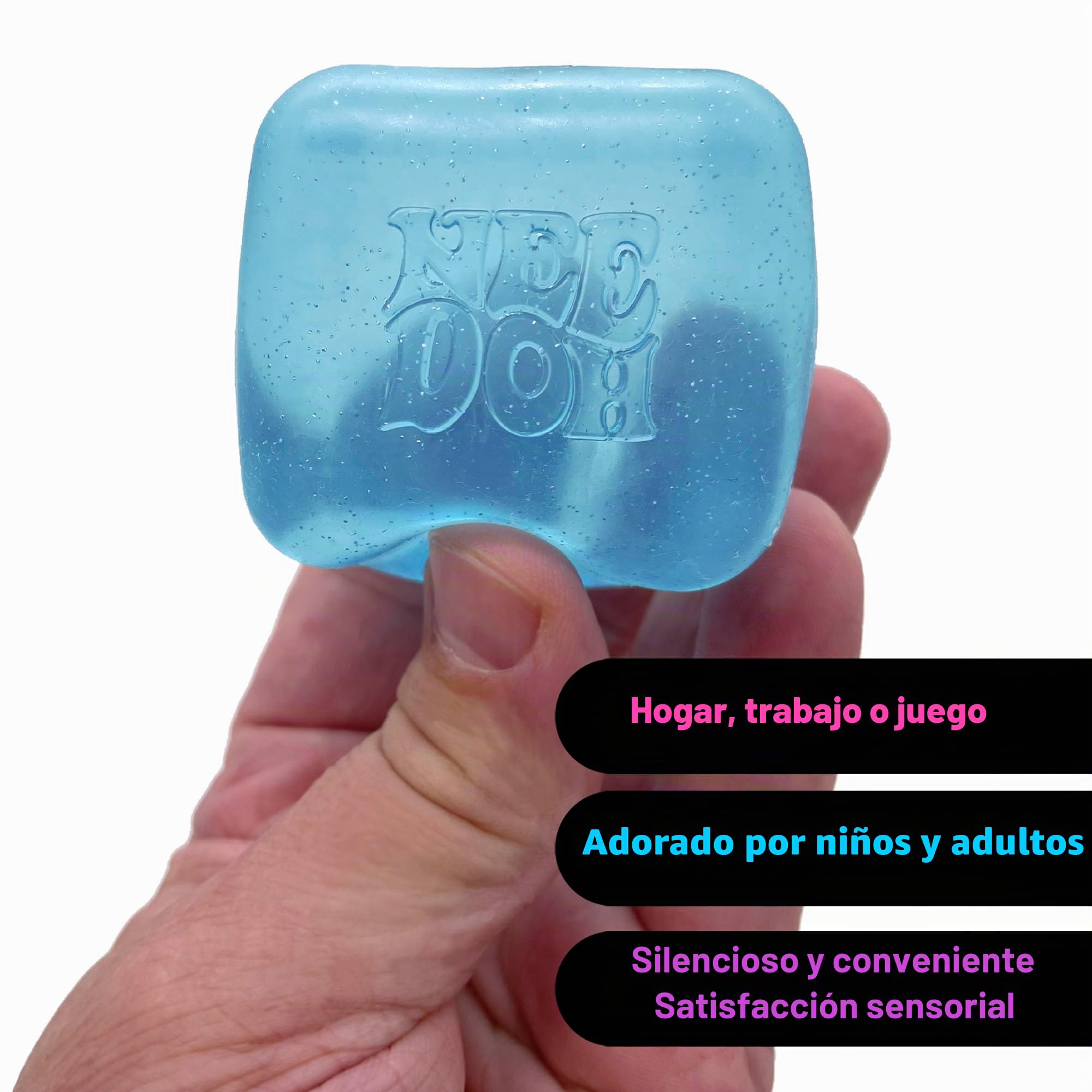 Schylling NeeDoh Nice Cube - Juguete sensorial para apretar con aplastamiento súper sólido, Cubo de 2.25 Pulgadas