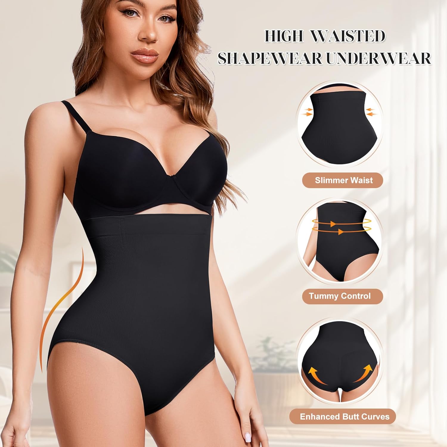 Tummy Control Shapewear Panties for Women High Waisted Shaping Briefs Slimming Body Shaper Underwear - Image 2
