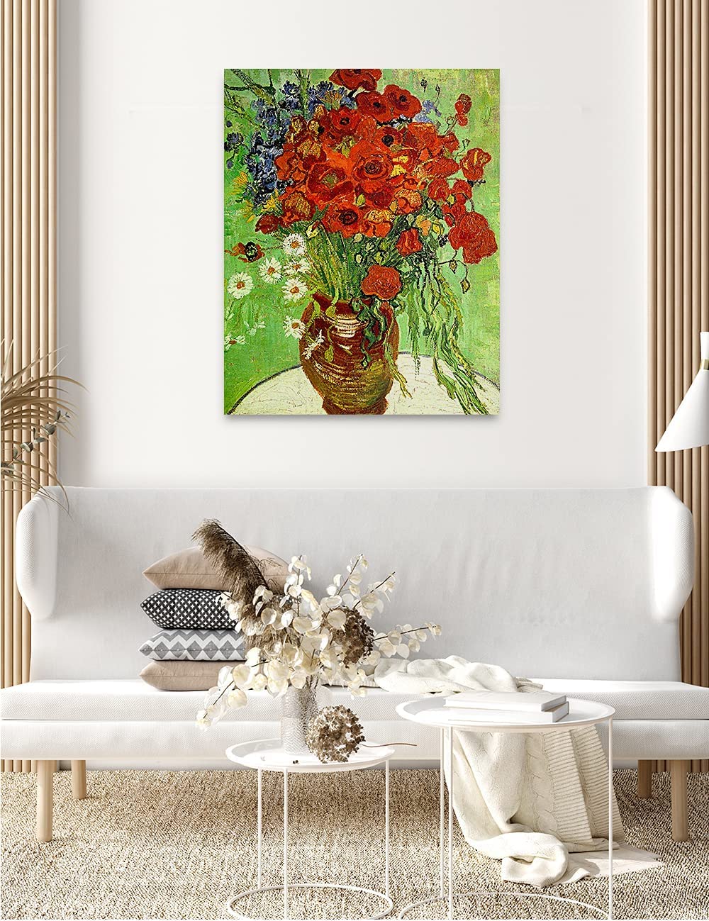 Red Poppies and Daisies Painting by Vincent Van Gogh Diamond Painting Kits for Adults, DIY Arts Craft for Home Wall Decor Birthday Gifts