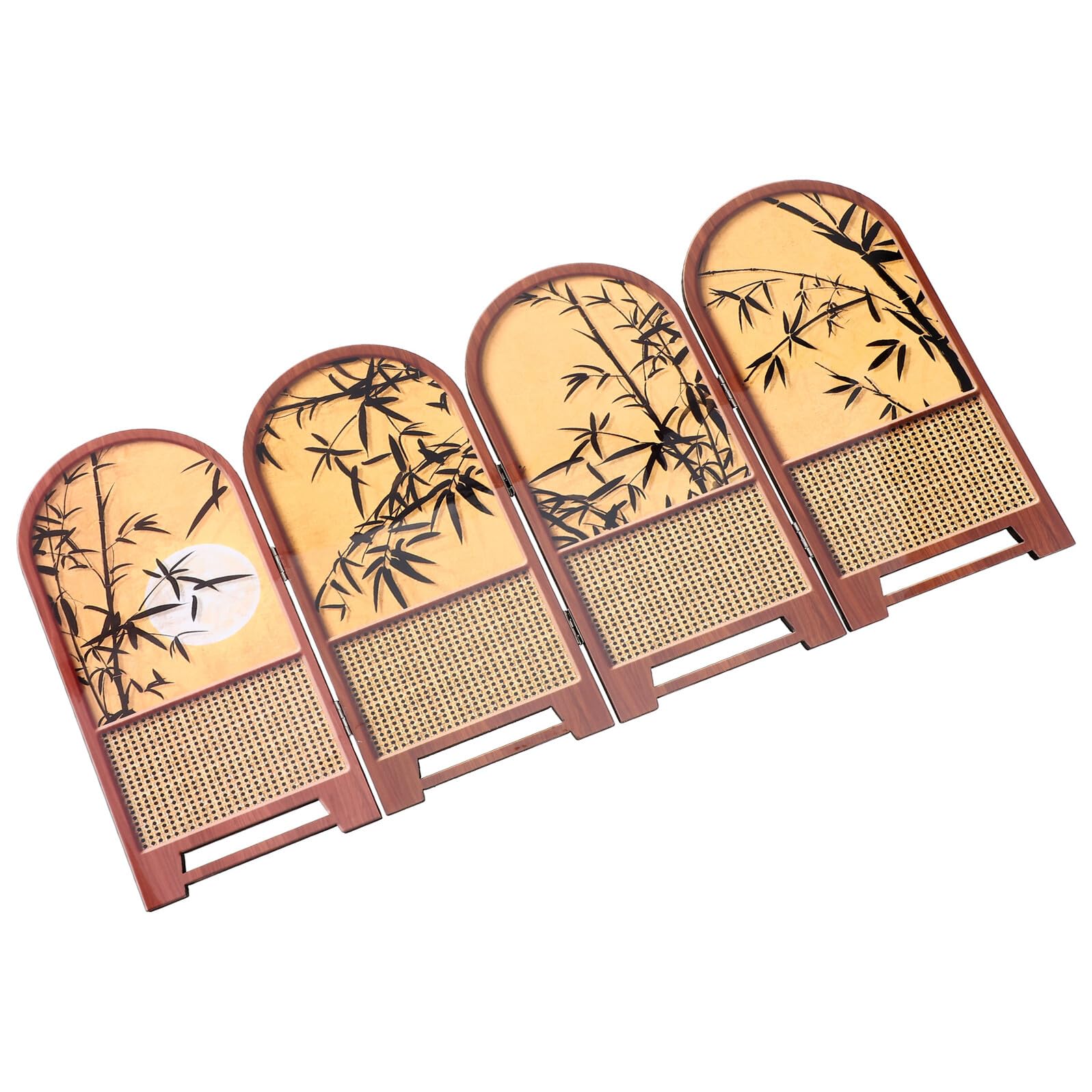 jojofuny Biombo Plegable de Escritorio Compacto de Madera Diseño Chino Tradicional y Panel Divisor Elegante para Oficina y Decoración de Espacios Pequeños