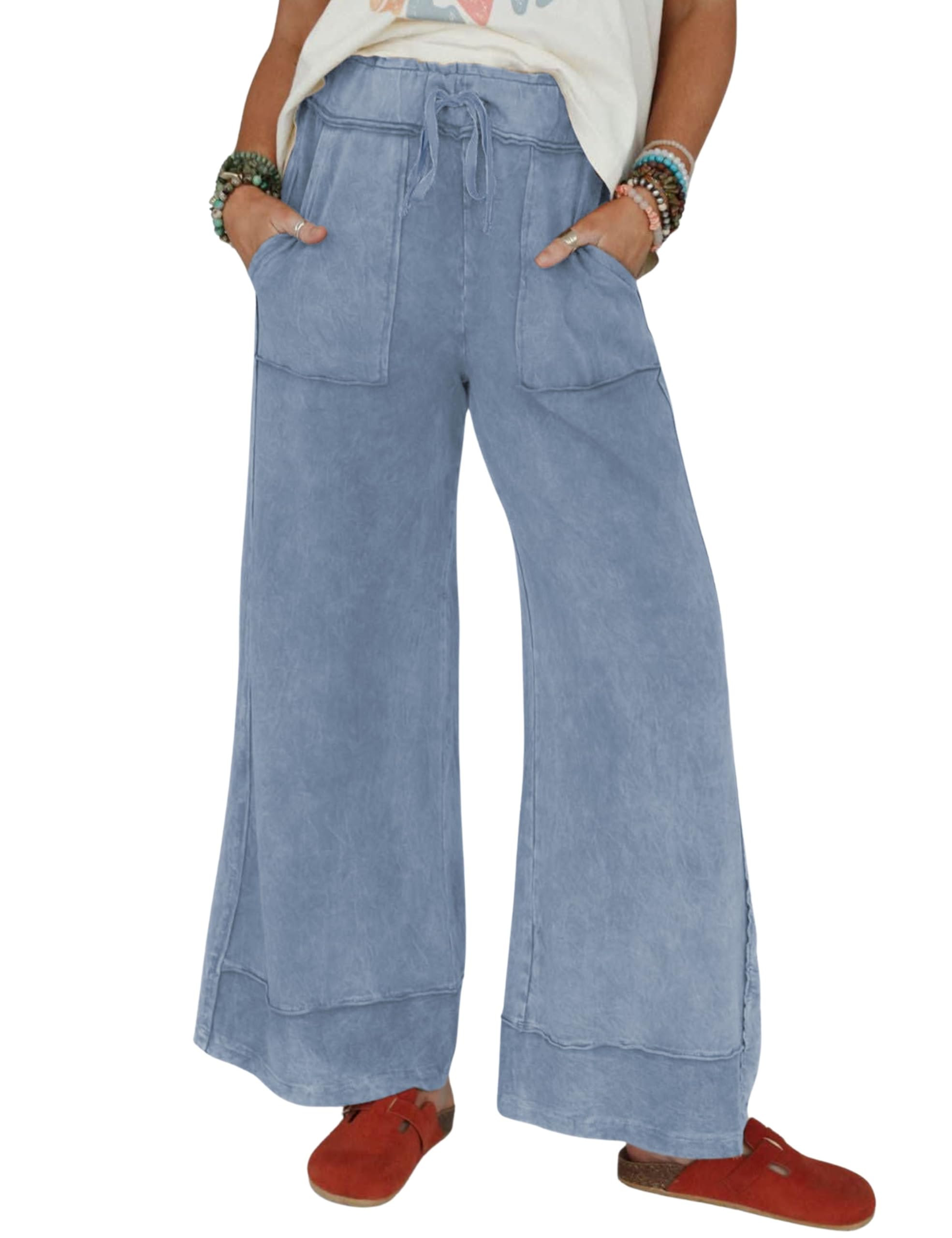 Athlisan Womens Casual Wide Leg Sweatpants