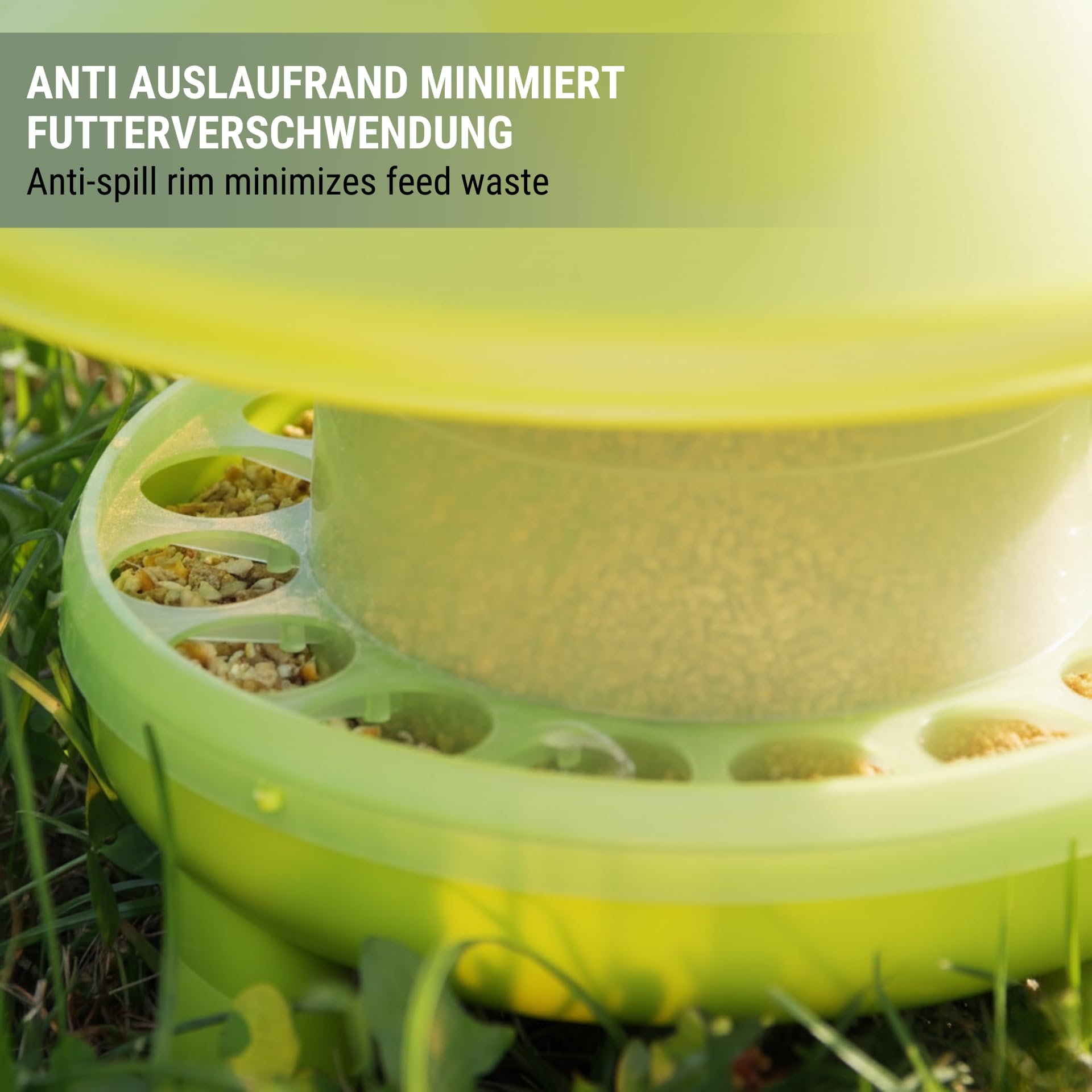 Agrarzone Mangiatoia per pollame con piedini e antipioggia (Verde, 4 kg)