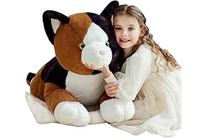 Giant Stuffed Calico Cat, 30" Soft Plush Oversized Fat Plushie