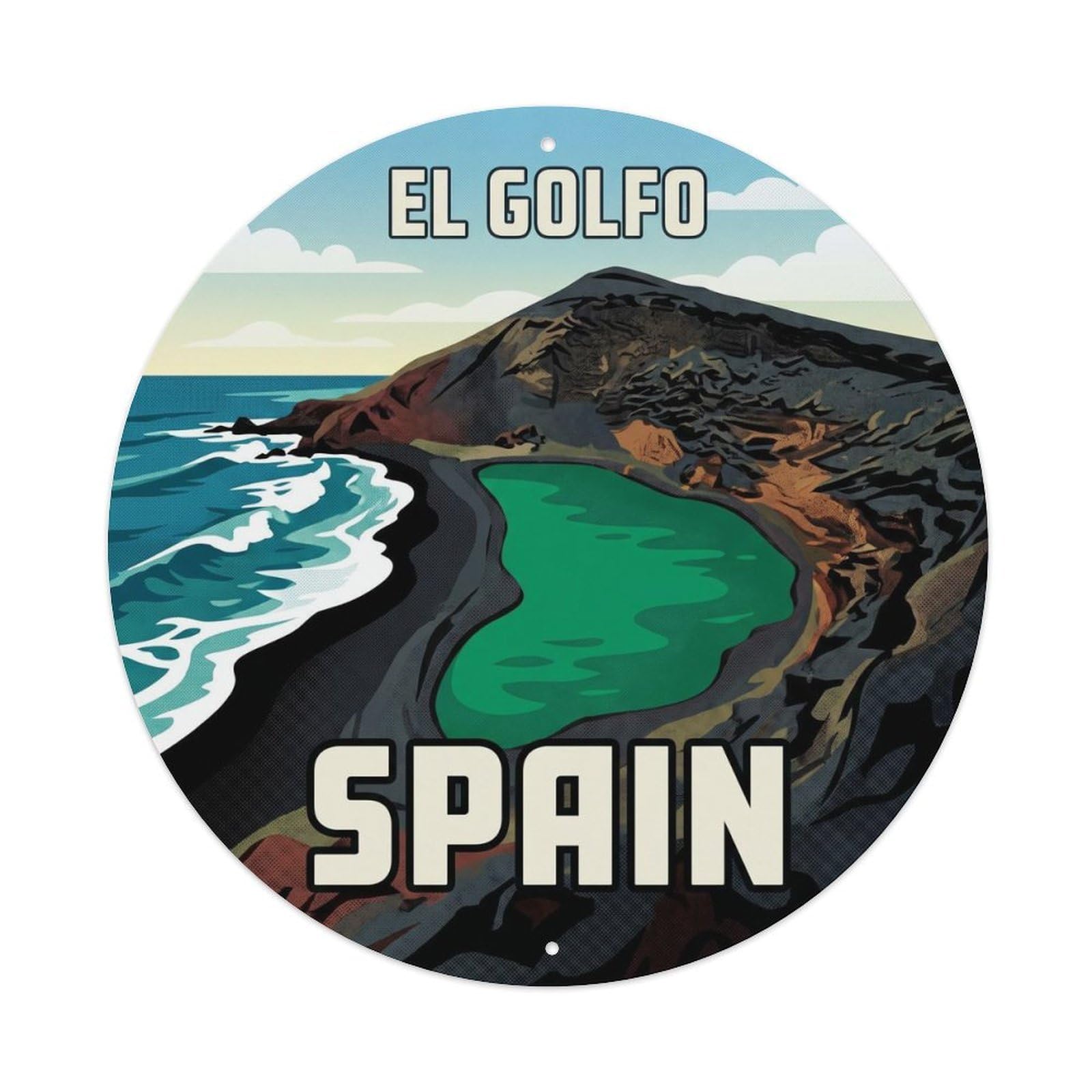 Lanzarote El Golfo Spain Park Travel Destination Metal Tin Sign