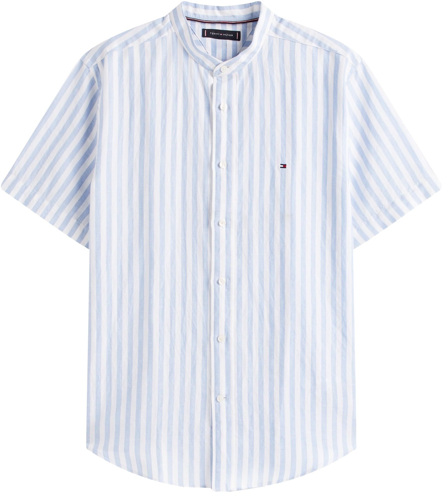Tommy Hilfiger Herren Linen Blend Mao STP S/S Rf Shirt Mw0mw41297 S/S Shirt (1er Pack)