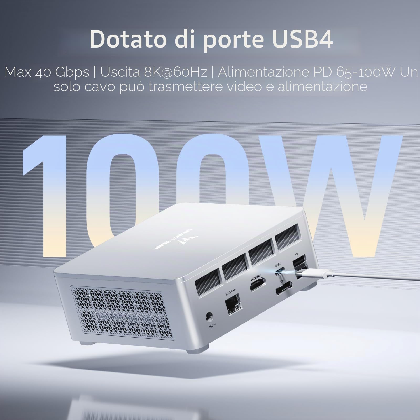 MINISFORUM UM870 SlimMini PC, mini computer AMD Ryzen 7 8745H (8C/16T, fino a 4,9 GHz), 32 GB di RAM DDR5 e SSD PCIe 4.0 da 1 TB, DP/HDMI 2.1/USB4, 4 x USB tipo A, WIFI6E/BT5.2