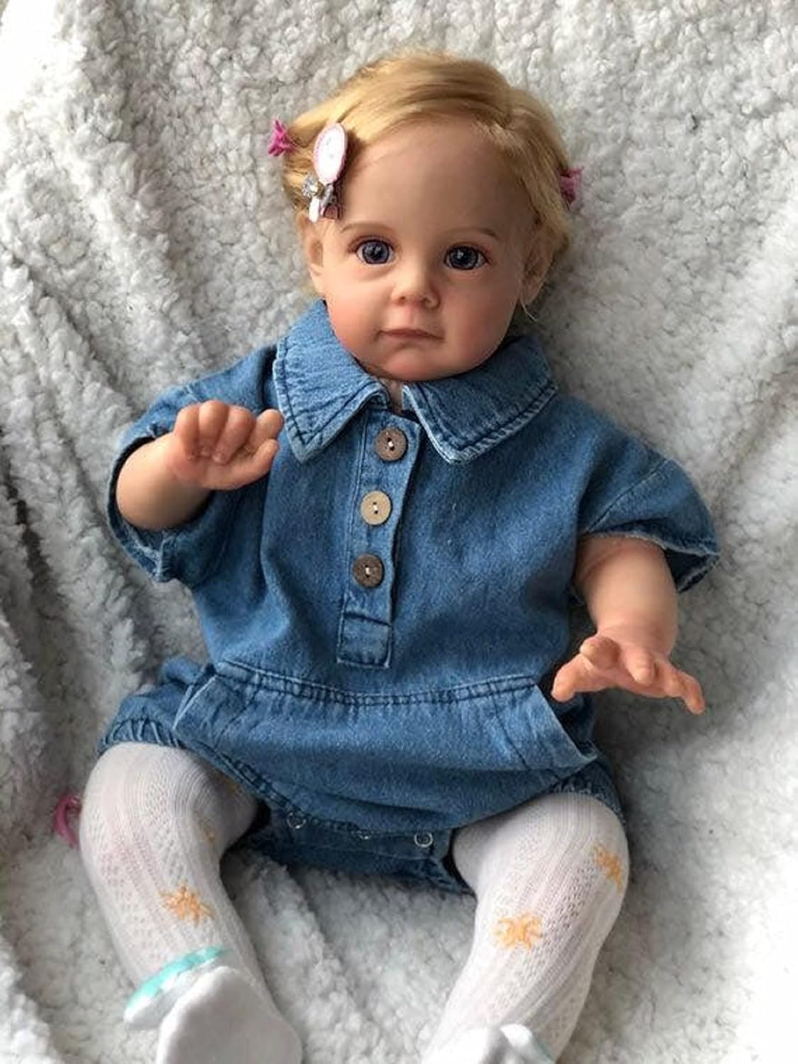 Pinky 24 inch 61cm Realistic Look Reborn Baby Dolls Girl Lifelike Newborn Baby Doll
