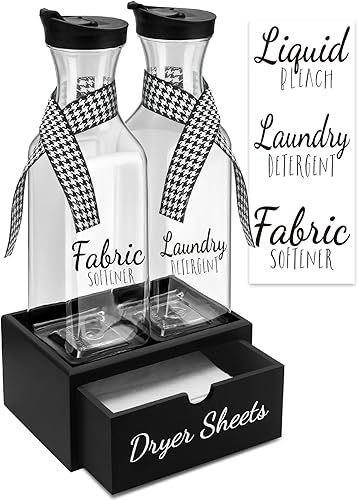 GMISUN - Juego de soporte para hojas de secadora y dispensador de detergente para la organización de la lavandería, dispensador de jabón y