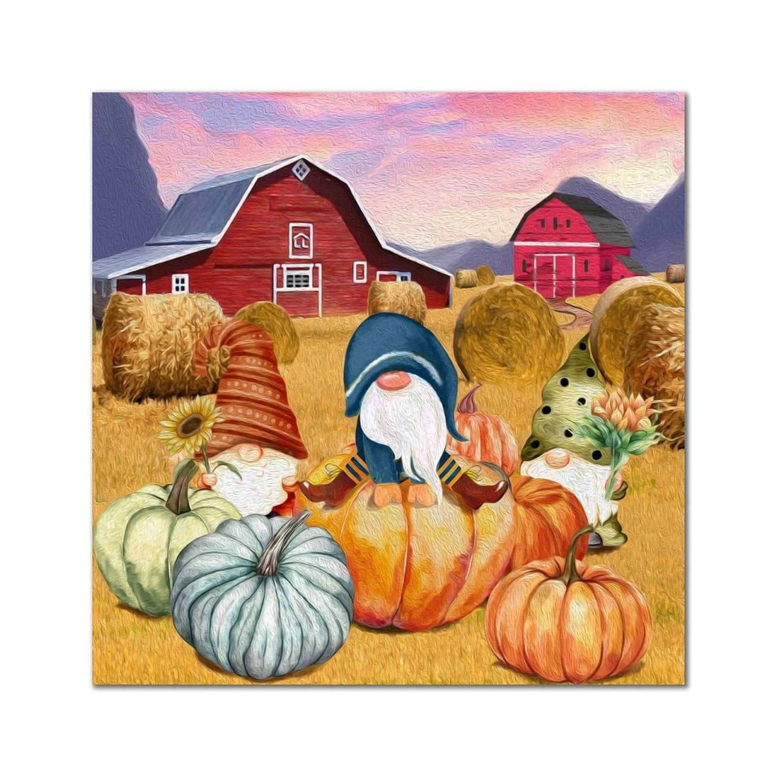 Citrouille de Thanksgiving déco bois de grange suspendre sur porte entrée 35cm