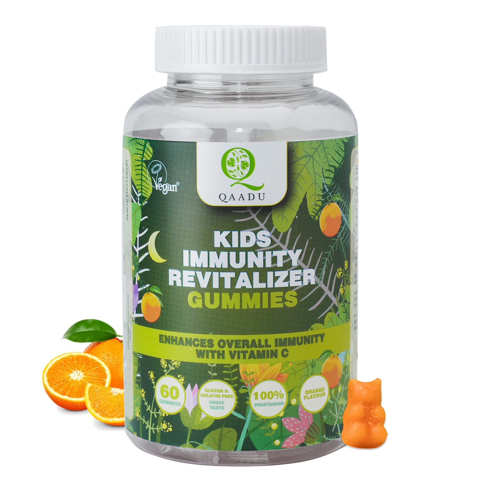 QAADU Kids Immunity Revitalizer Gummy 60pc | Immunity Booster for Kids | Immunity Support with Vitamin C| Vegan Certified Healthy Gummies | Strenghtens & Boosts Energy, Power Gummies | (B09BQQ1CY3) Amazon Price History, Amazon Price Tracker