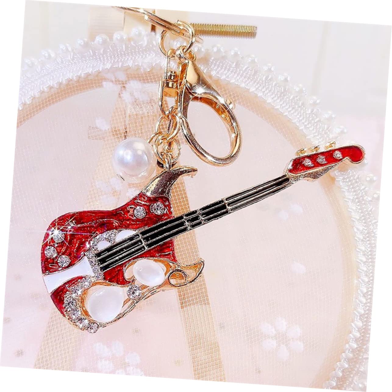 BESPORTBLE Portachiavi Chitarra con Accessorio Creativo per Borse e Chiavi Ciondolo Decorativo Idea per Amanti Della