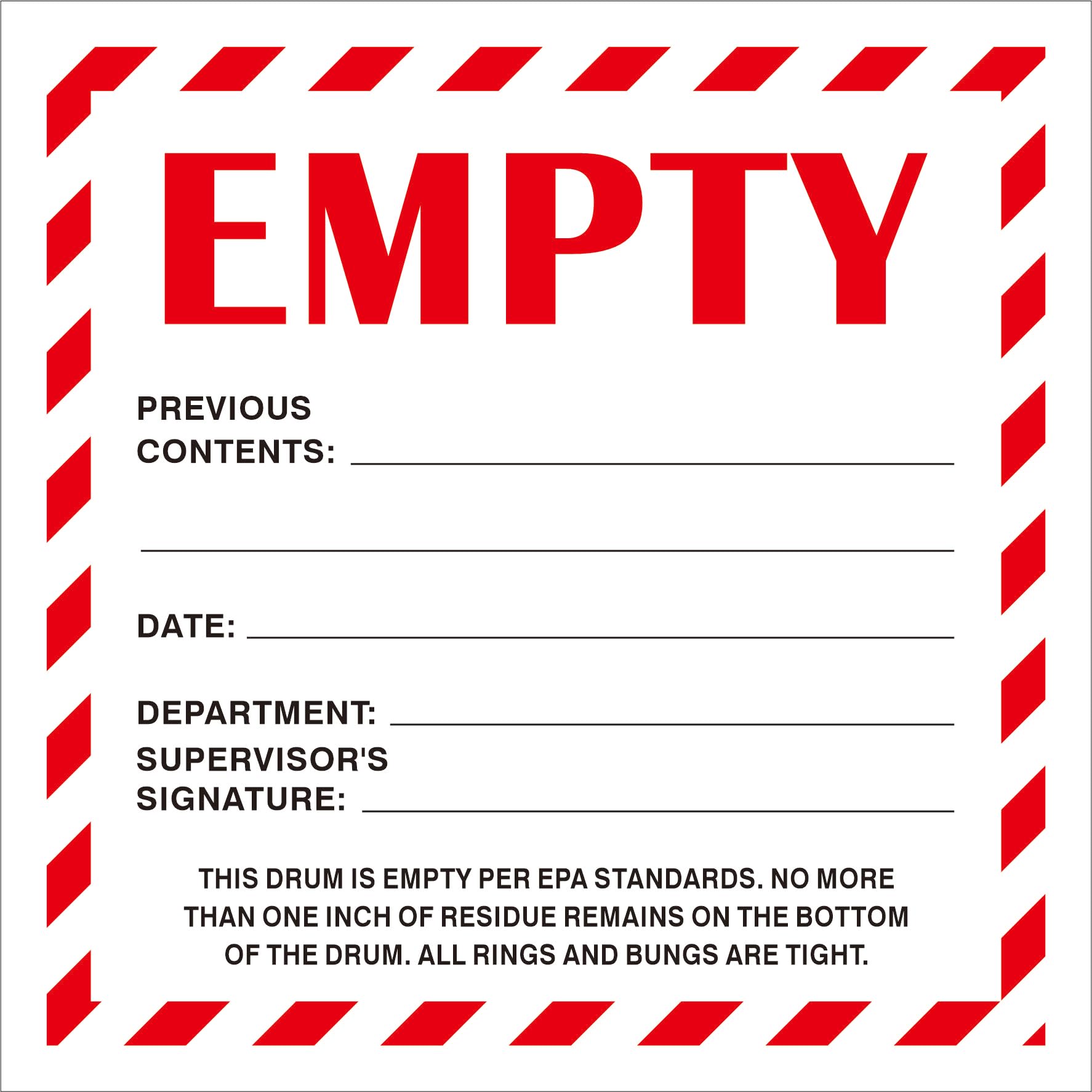 Empty Drum Industrial Labels 6