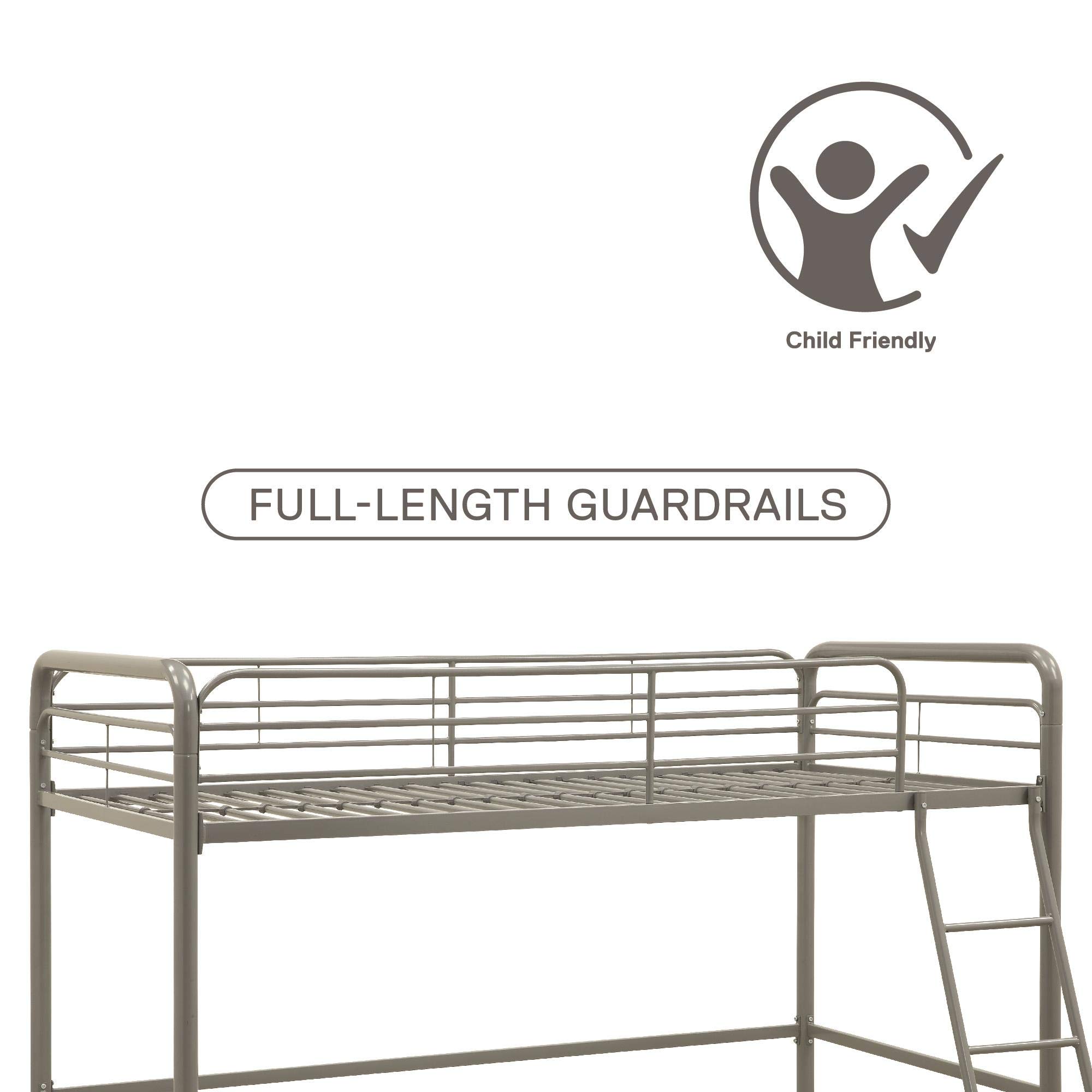 DHP Junior Loft Bed Frame With Ladder, Silver Buy Online in OMAN at