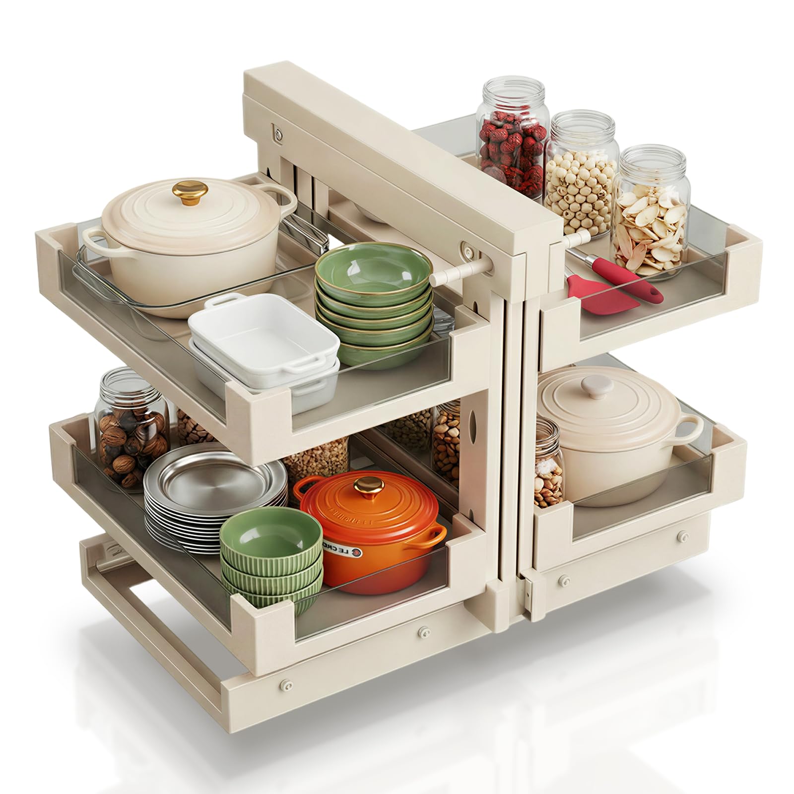 Blind Corner Cabinet Pull Out Organizer, 32" Cabinet, Soft Close