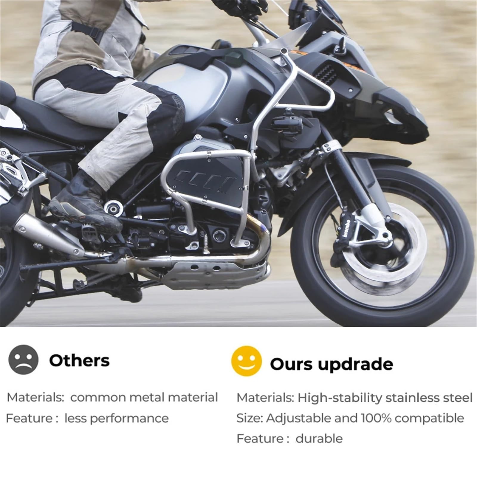 Osłona ochronna chłodnicy Gmole zabezpieczające cylinder ze stali nierdzewnej pasujące do BMW R1200GS LC R1200GSA ADV 1200GS R1200 2013-2017 Osłona chłodnicy(Black)
