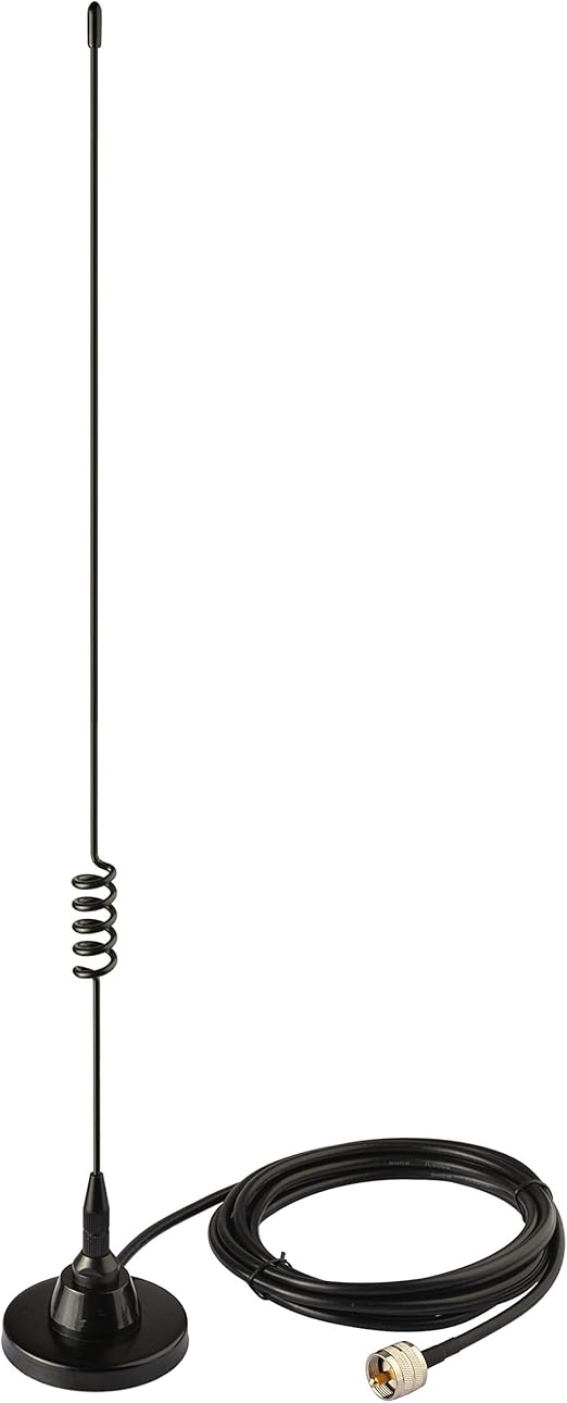 Bingfu Boat Marine Vehicle VHF Ham Mobile Radio Antenna VHF UHF 136-174MHz 400-520MHz Magnetic Base PL259 Male Antenna for Garmin Uniden Cobra ICOM Standard Horizon Eclipse Marine Two Way Radio