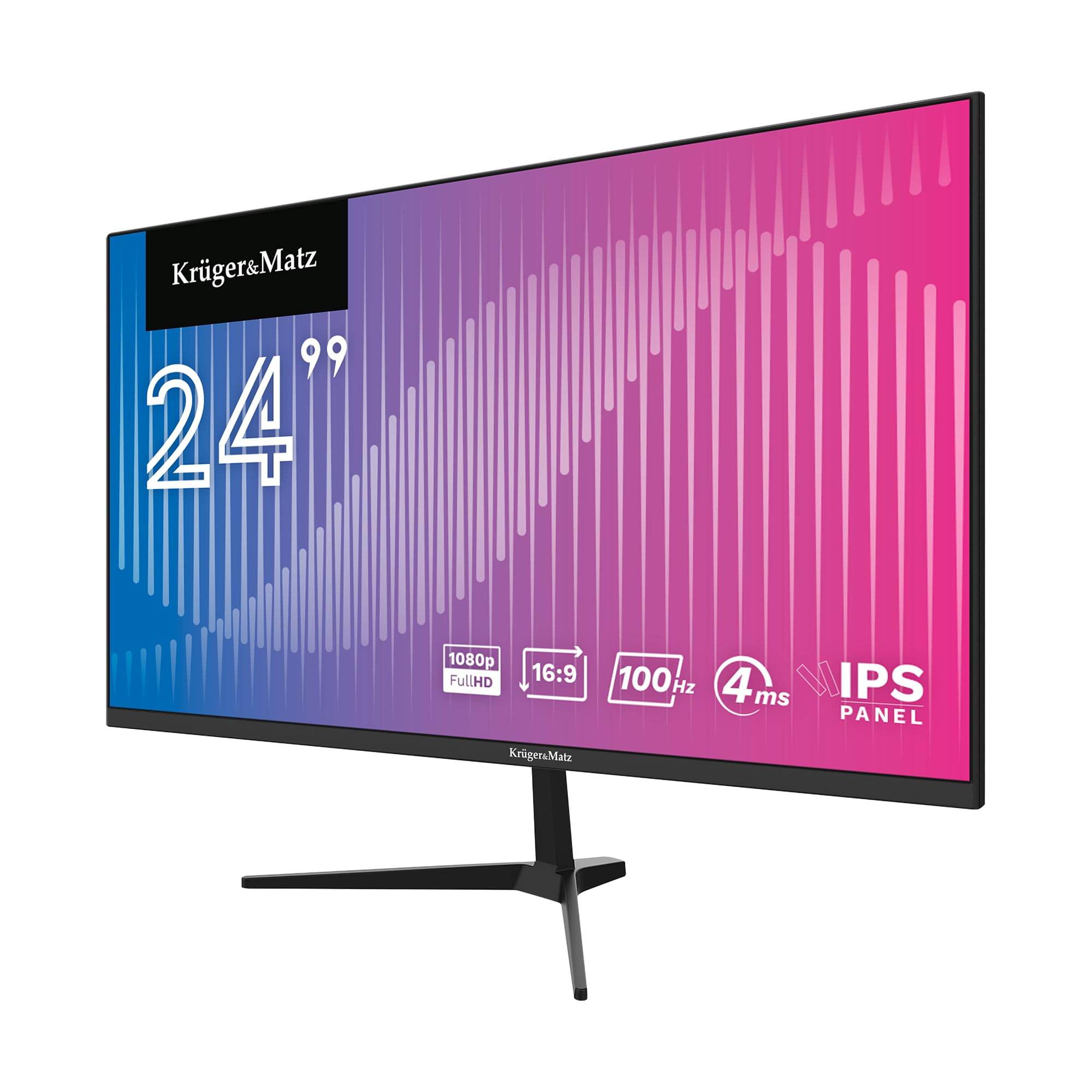 Krüger&Matz Bezramkowy 24 cale Full HD 100 Hz IPS HDMI VGA Głośnik Monitor LED