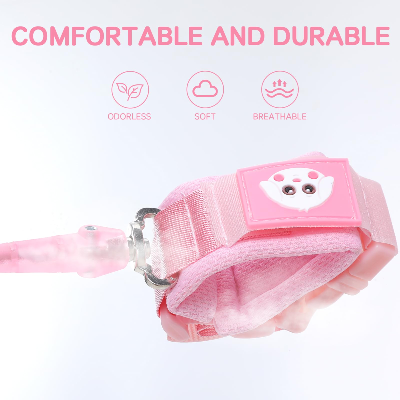 Cintura da polso anti-smarrimento per bambini per passeggiate e viaggi all'aria aperta - rosa