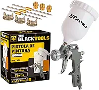 Pistola Pintura Gravidade 600ml 3 Bicos 1.2 1.5 1.8 Btpt600 Profissional The Black Tools