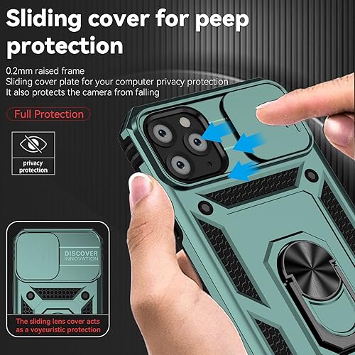 Miniatura 4 de Funda para iPhone 11 Pro Max con cubierta para lente de cámara, protector de pantalla HD, protección contra caídas de grado militar, soporte de