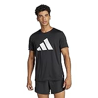 adidas Uomo Run It Stripes Tee, Black