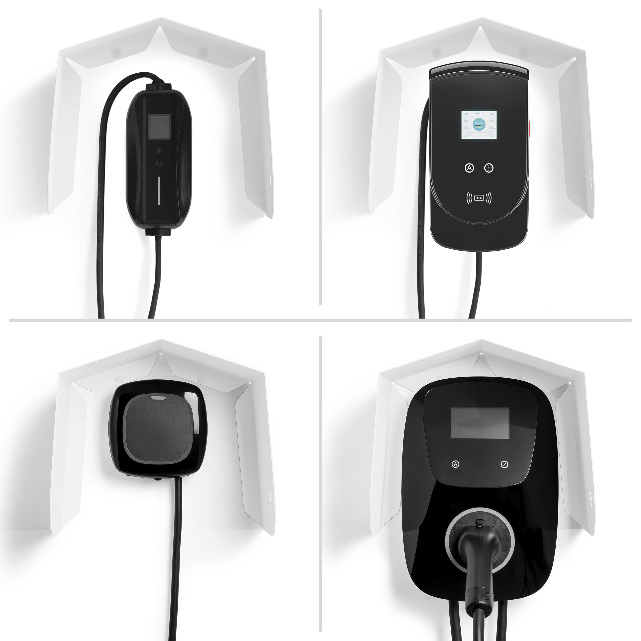 Housse pour chargeur de voiture électrique, toit, protecteur, auvent, abri, ombre, support (blanc)