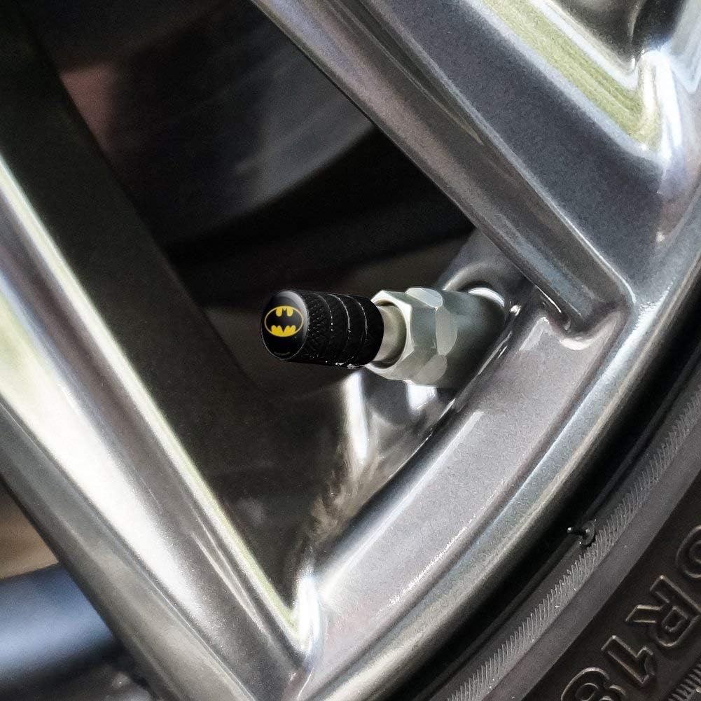 GRAPHICS & MORE Batman Classic Bat Shield Logo Tire Rim Wheel Aluminum Valve Stem Caps