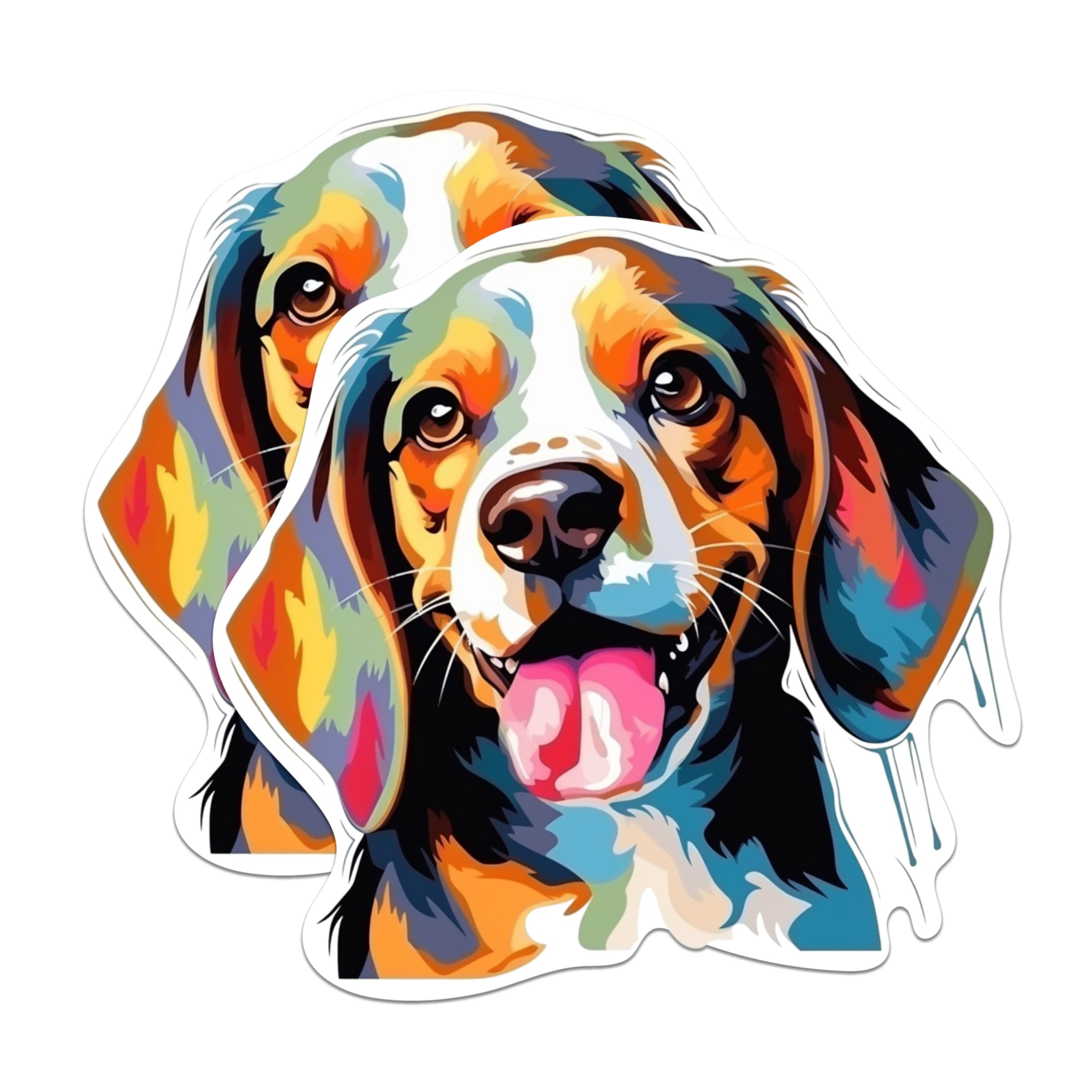 (2 Pack) Beagle Dog Breed Stickers - 5 Inches On Longest Side - Choose from Over 100 Dog Breeds - for Cars, Trucks, Skateboards, Laptops - Made in USA - BMCS1770