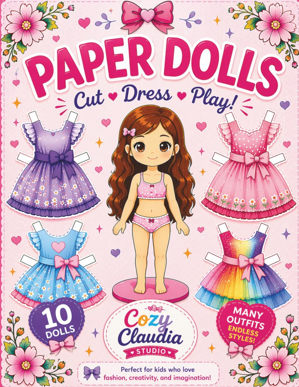 Paper Dolls: Cut and Dress Up Dolls for Kids | 10 Paper Dolls | Mix & Match Outfits | Creative Fashion Fun (Vintage papel dolls cozy claudia studio)