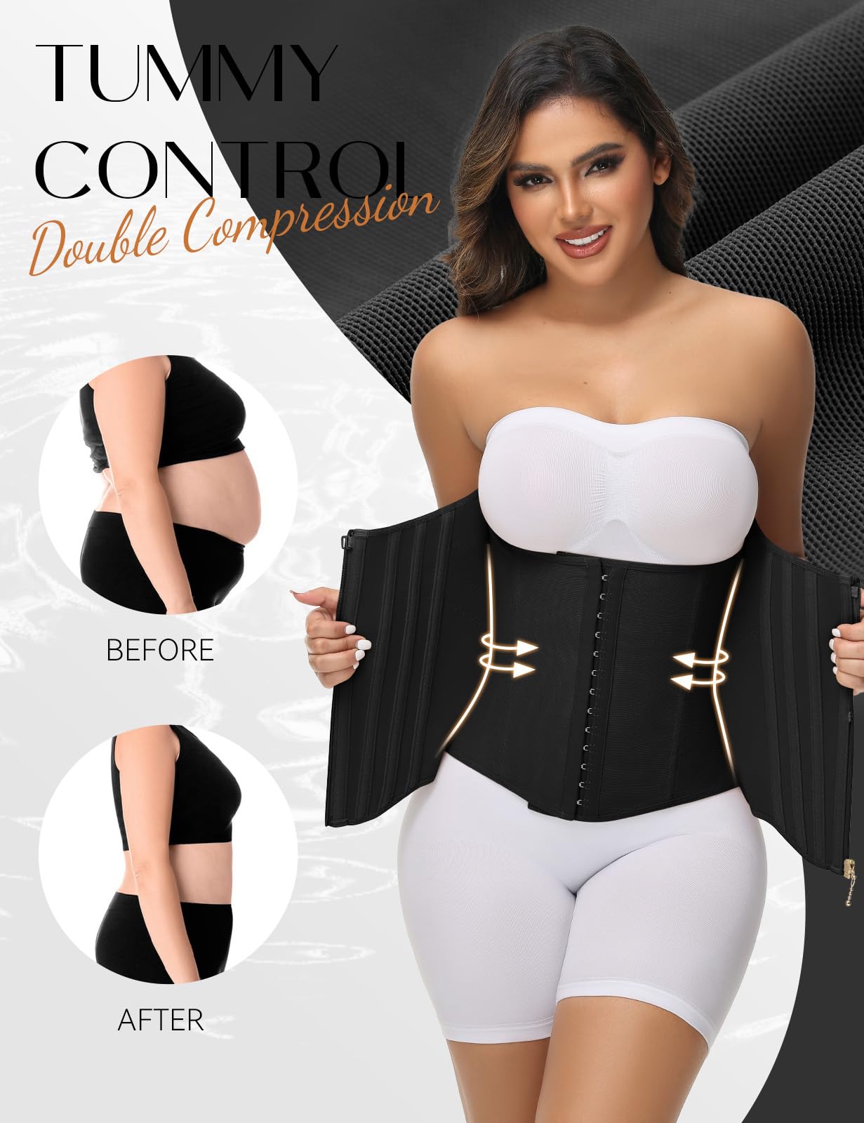 SHAPSHE Entrenador de cintura para mujer, con control de abdomen, corsé deportivo para entrenamiento, faja posparto, gimnasio