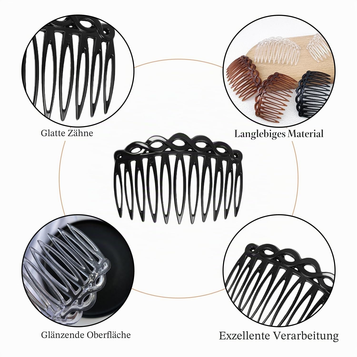 15 Stück Haarkamm zum Stecken, Französische Twist Haar Seitenkämme, Kunststoff Dekorativer Haarkamm Clips, Dekorativer Kopfschmuck, French Hair Comb, für Frauen, Mädchen, 3 Farben