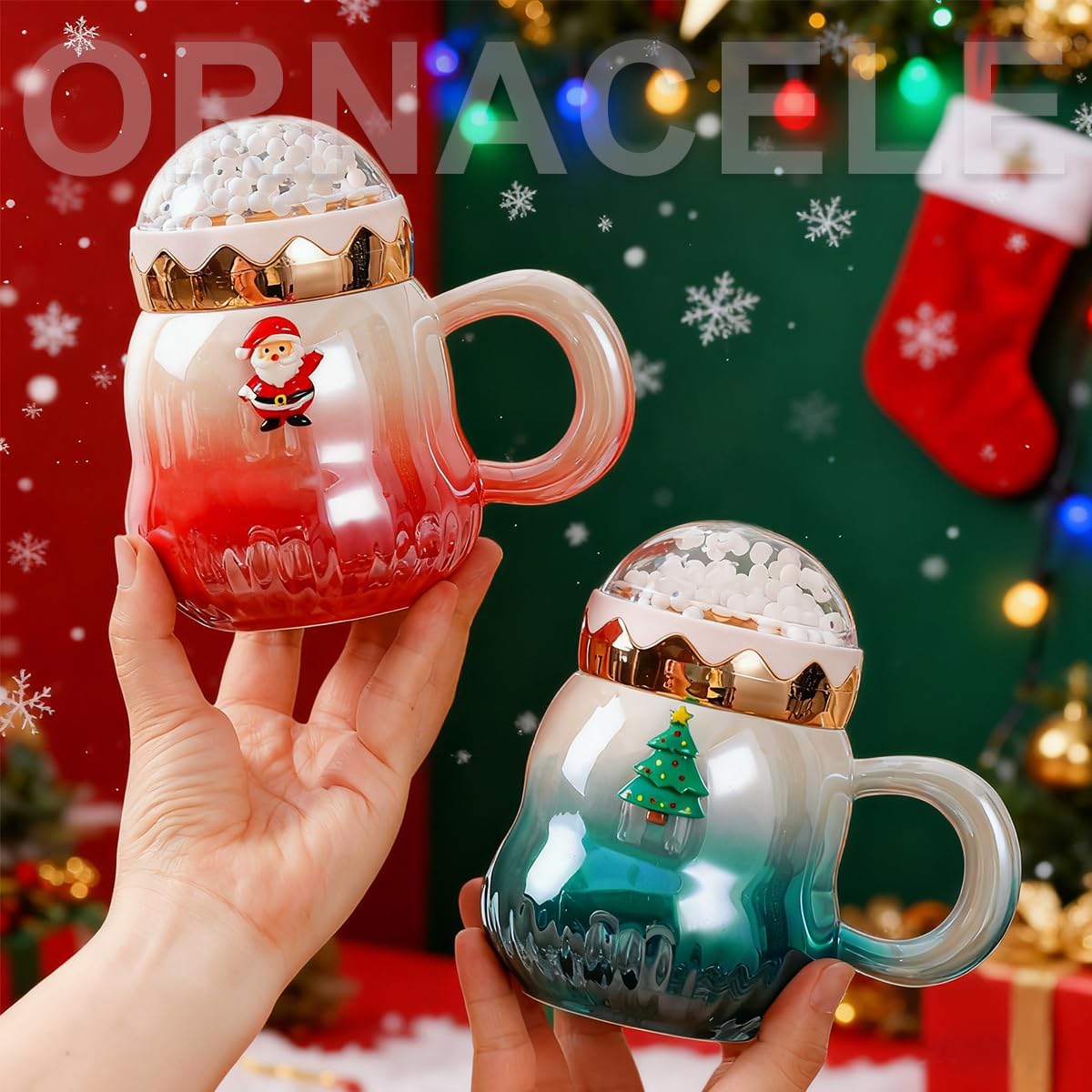 Christmas Mug, Cute Ceramic Tea mugs with Santa Lid, Novelty Cup for Milk, Coffee, Hot Chocolate, Christmas Gift for Women, Kids, Colleagues, Family, Friends, 500ML/17.6OZ - Image 7
