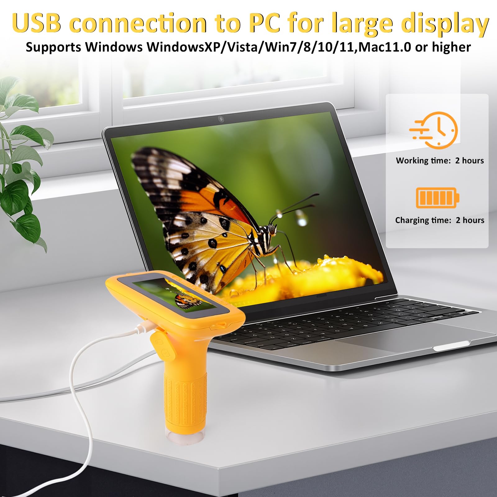 Microscopio per bambini: microscopio digitale con schermo IPS da 3", ingrandimento 1000x, microscopio portatile 1080P con 8 LED e 32 MB di memoria, microscopio tascabile USB per PC/Mac