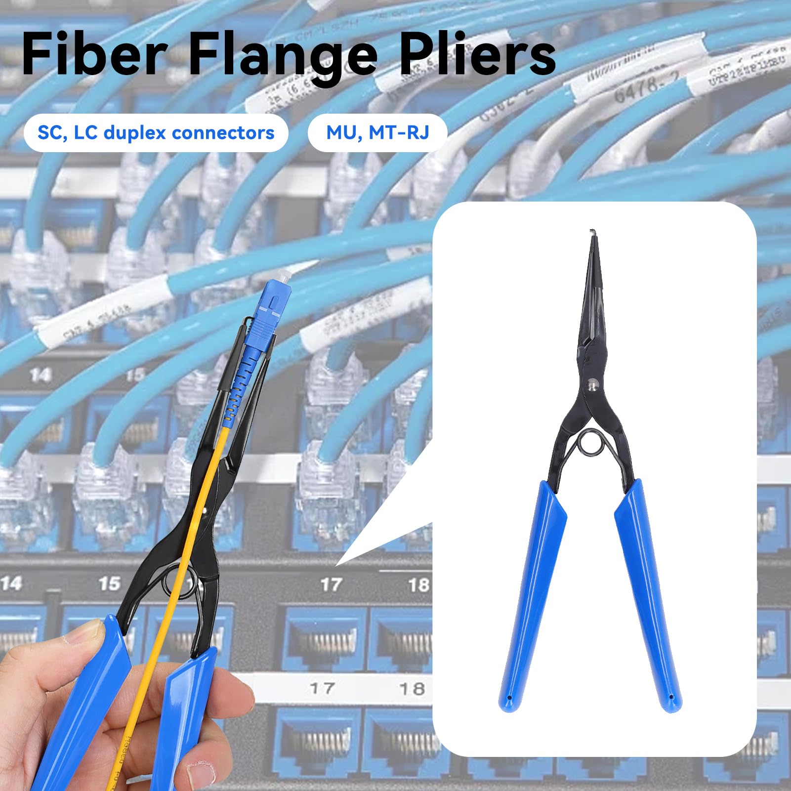 Optical Fiber Stripper Pliers - Flange Connector Tool With Non-Slip Rubber Handle